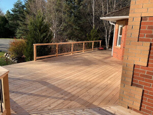 wooden deck completed