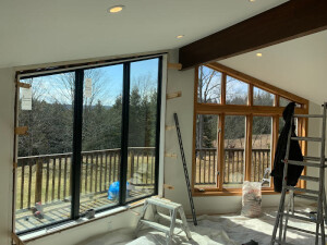large window replacement before completion
